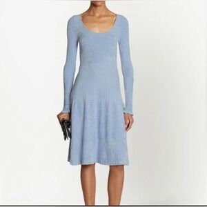 NWT Proenza Schouler White Label Women's Blue Scoop Neck Chenille Dress